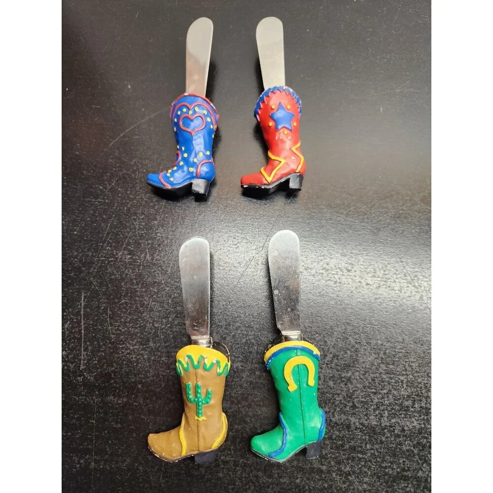 Boston Warehouse Boot-Themed Stainless Steel Cheese Spreaders Set - 4 Pieces